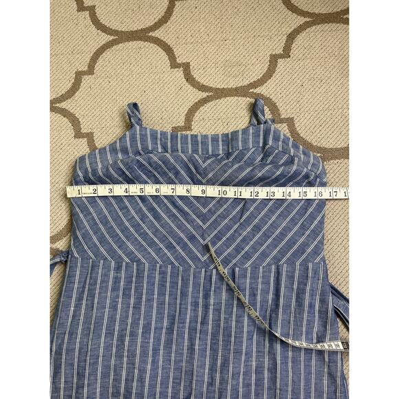 Banana Republic blue stripes linen shift dress with belt, size 4, NWT - Picture 9 of 14